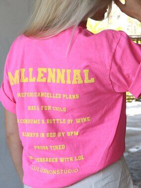 ISO House of Lulu / Lulu Simon Studio / LULUSIMONSTUDIO Millennial Tee in Pink